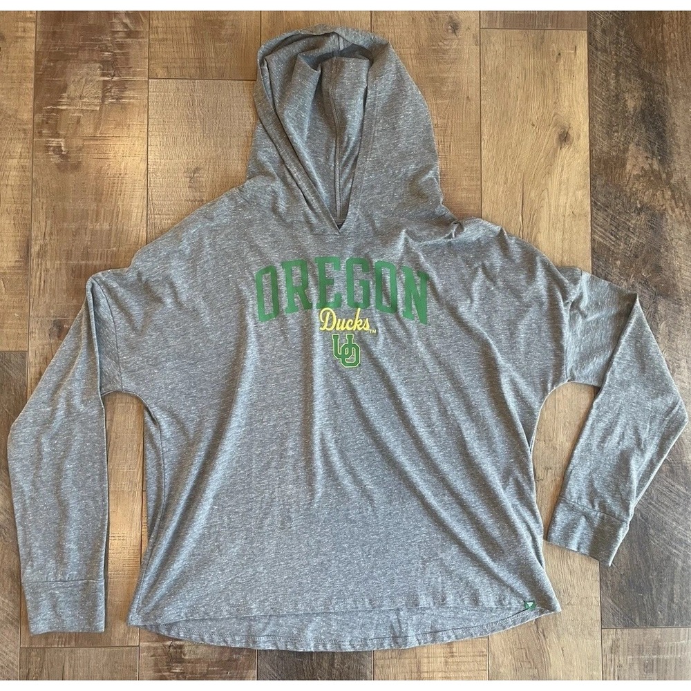 Fanatics Oregon Ducks Hooded Long Sleeve T-Shirt Gray Men's Large NWT NCAA